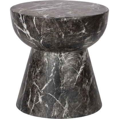 Yves Side Table by LH Imports in black marble and marble black. Made from concrete in a unique style.