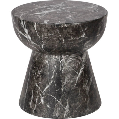 Yves Side Table by LH Imports in black marble and marble black. Made from concrete in a unique style.