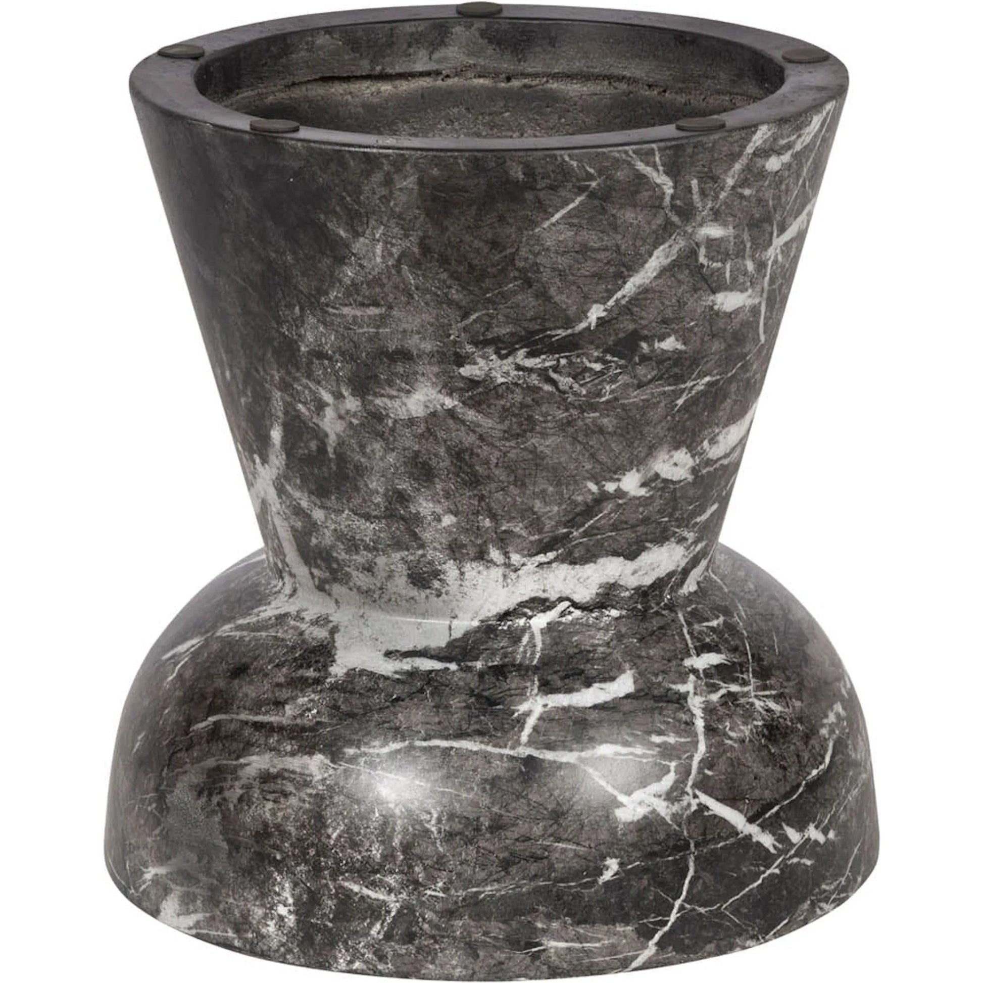 Yves Side Table by LH Imports in black marble and marble black. Made from concrete in a unique style.