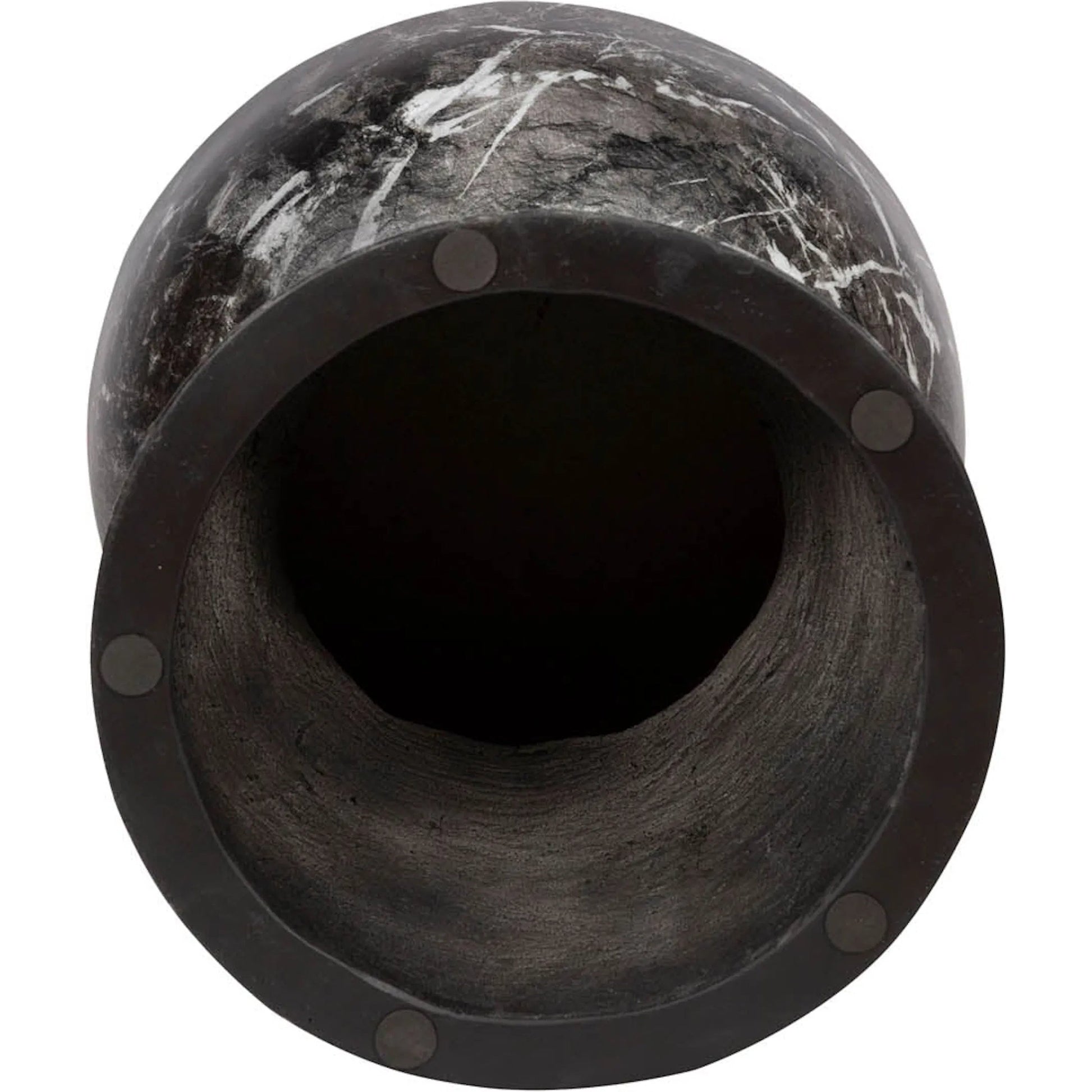 Yves Side Table by LH Imports in black marble and marble black. Made from concrete in a unique style.