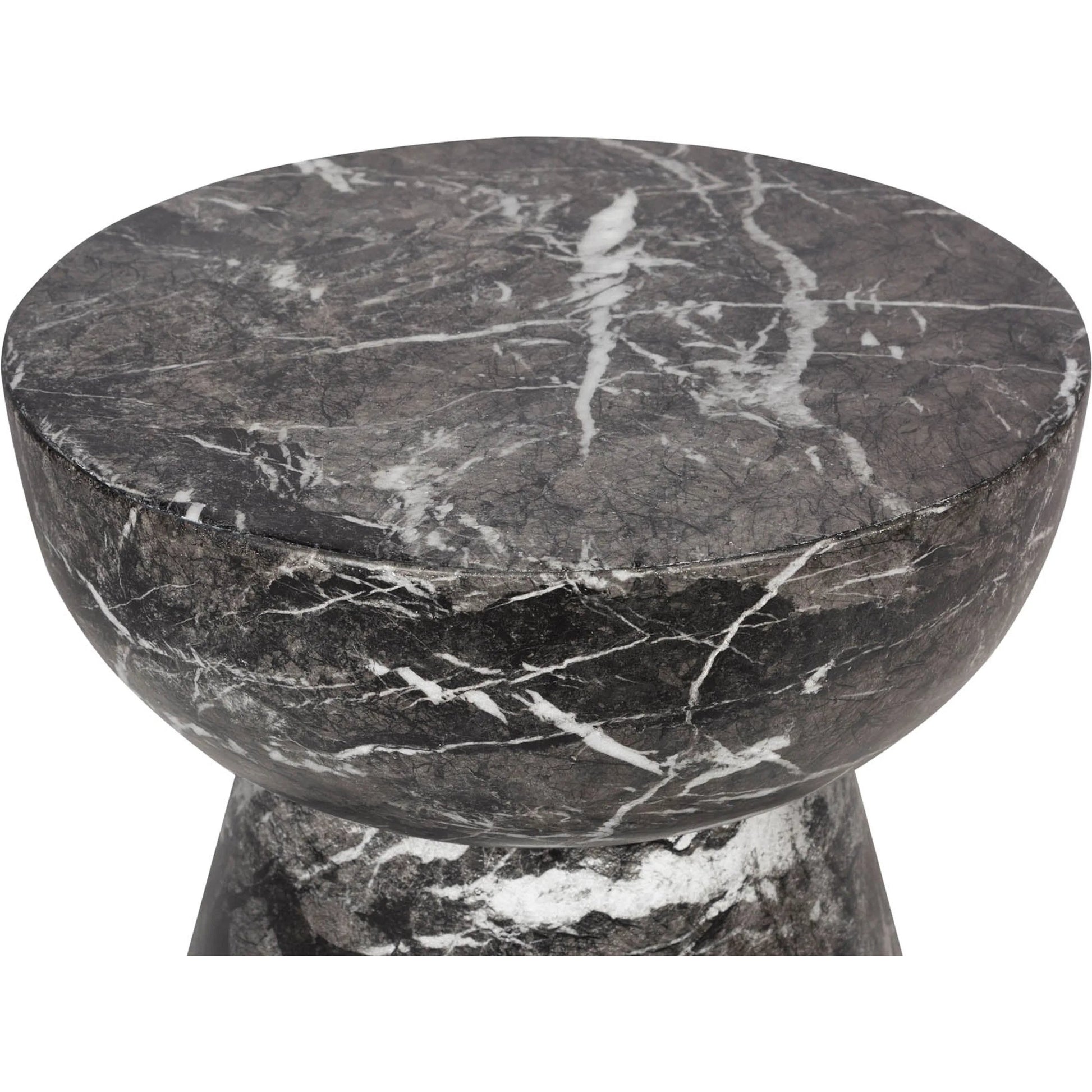 Yves Side Table by LH Imports in black marble and marble black. Made from concrete in a unique style.