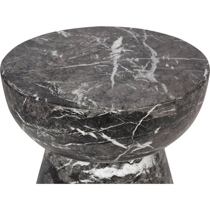 Yves Side Table by LH Imports in black marble and marble black. Made from concrete in a unique style.