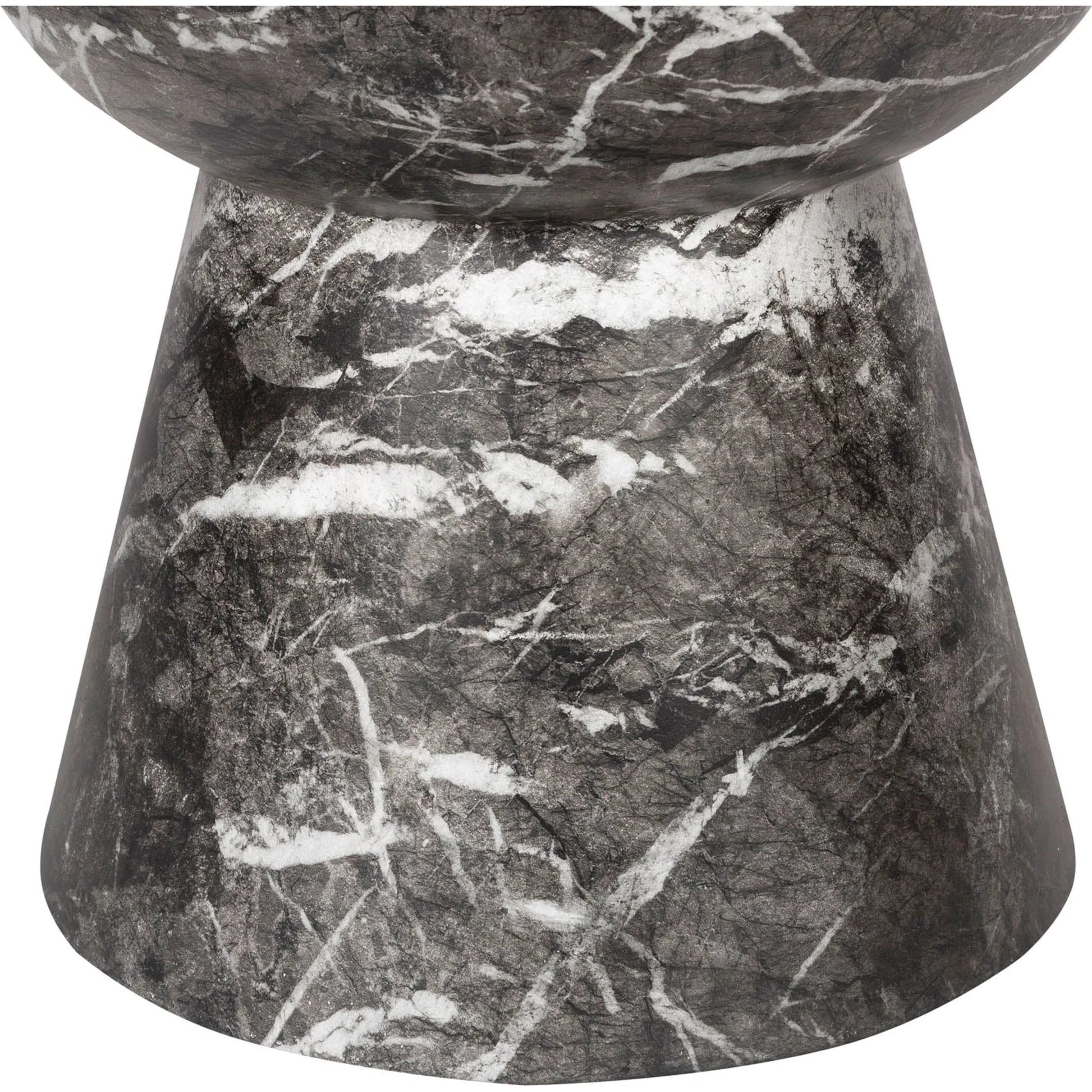 Yves Side Table by LH Imports in black marble and marble black. Made from concrete in a unique style.