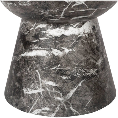 Yves Side Table by LH Imports in black marble and marble black. Made from concrete in a unique style.