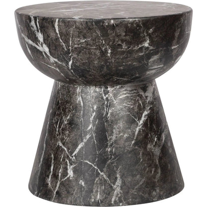 Yves Side Table by LH Imports in black marble and marble black. Made from concrete in a unique style.