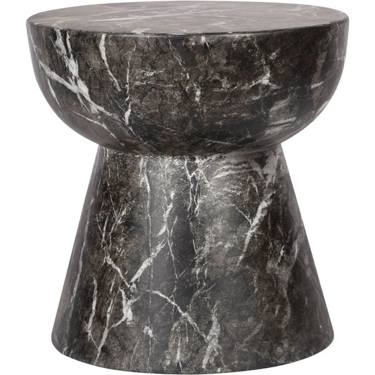 Yves Side Table by LH Imports in black marble and marble black. Made from concrete in a unique style.