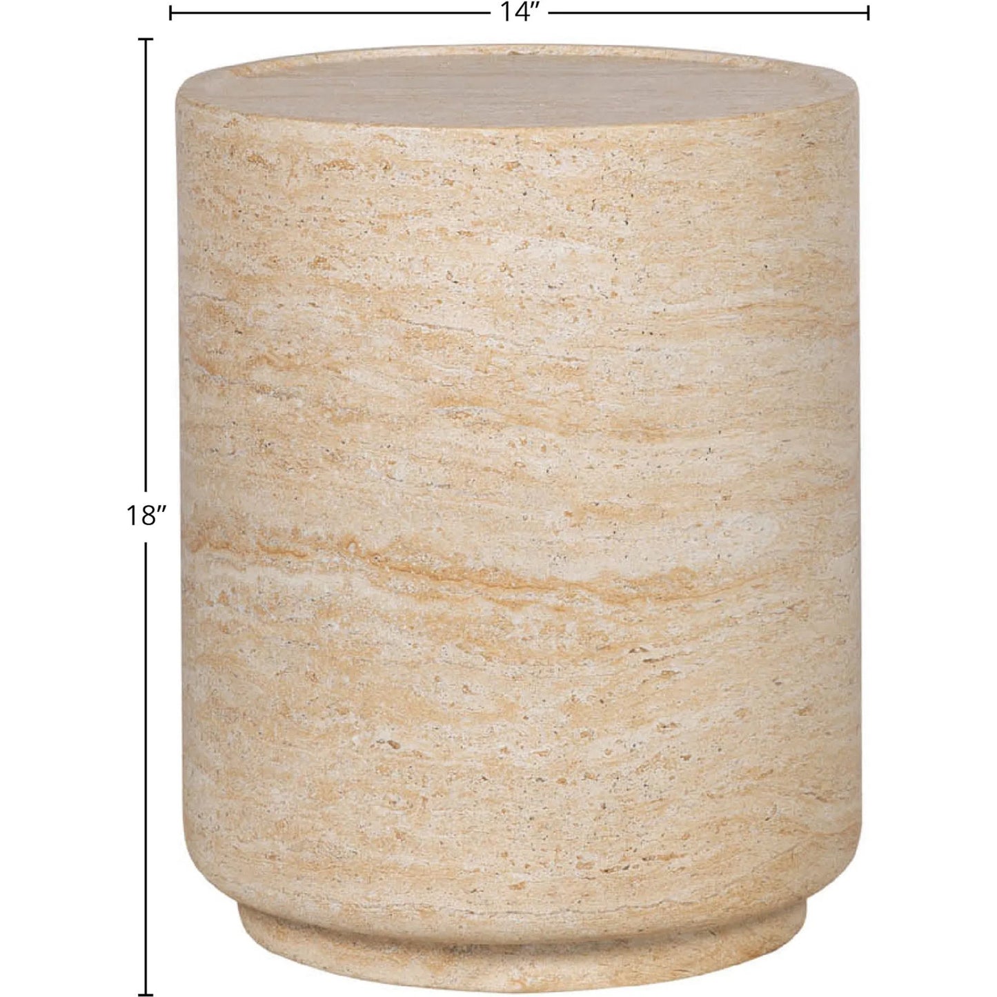 002 SI-2325340 | Unknown | Zac Side Table by LH Imports in travertine and light travertine. Made from concrete in a unique style.