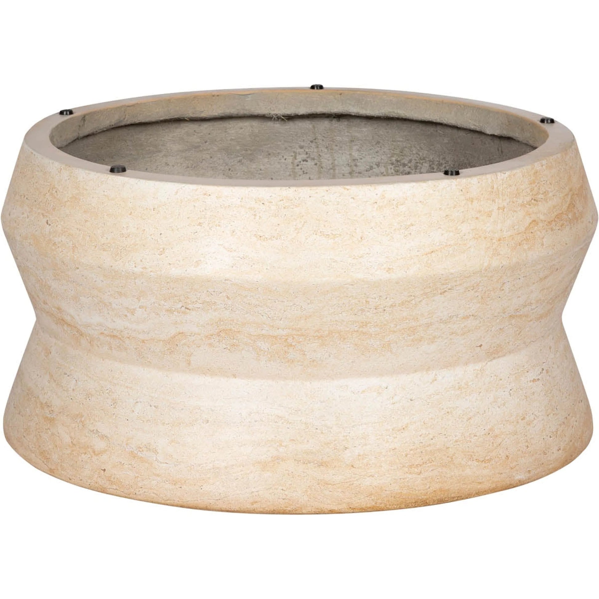 Zac Coffee Table by LH Imports in travertine and light travertine. Made from concrete in a unique style.
