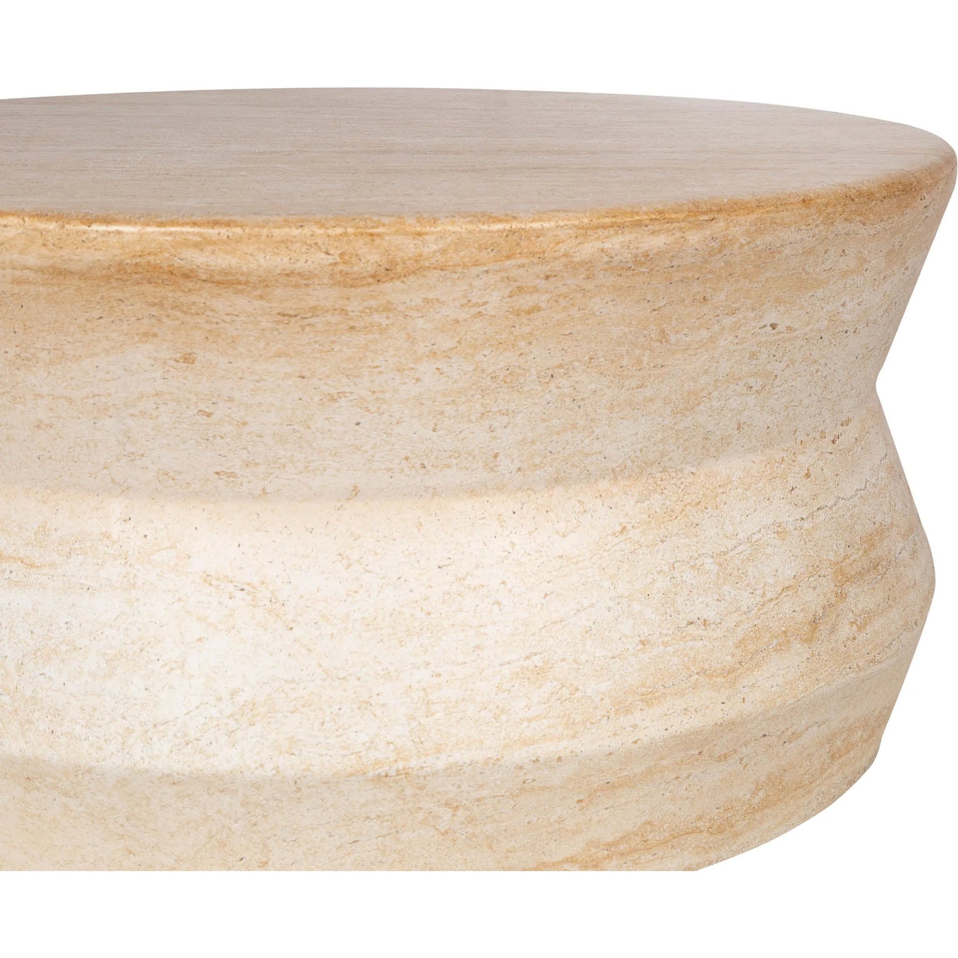 Zac Coffee Table by LH Imports in travertine and light travertine. Made from concrete in a unique style.