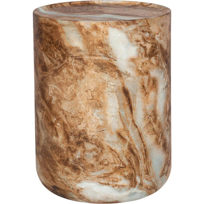 Geri Side Table by LH Imports in beige marble and marble pattern. Made from concrete in a unique style.