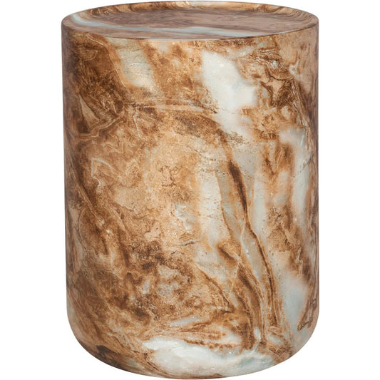 Geri Side Table by LH Imports in beige marble and marble pattern. Made from concrete in a unique style.