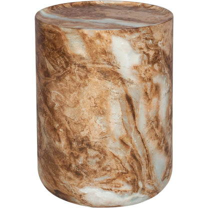 Geri Side Table by LH Imports in beige marble and marble pattern. Made from concrete in a unique style.