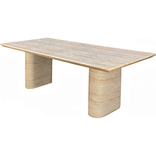 Olympia Outdoor Dining Table by LH Imports in light travertine. Made from unique in a unique style.
