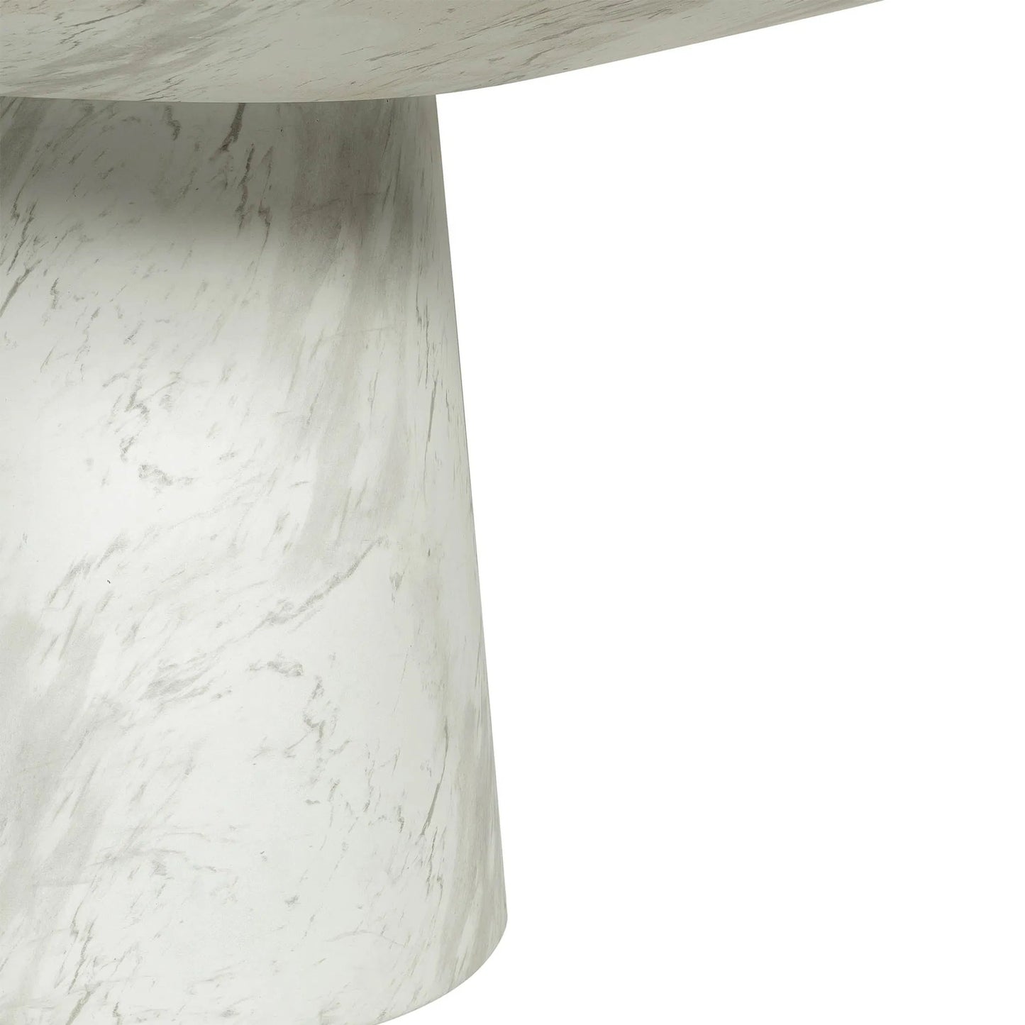 006 SI-2527576 | Closeup | Dream Dining Table by LH Imports in white marble pattern. Made from concrete in a unique style.