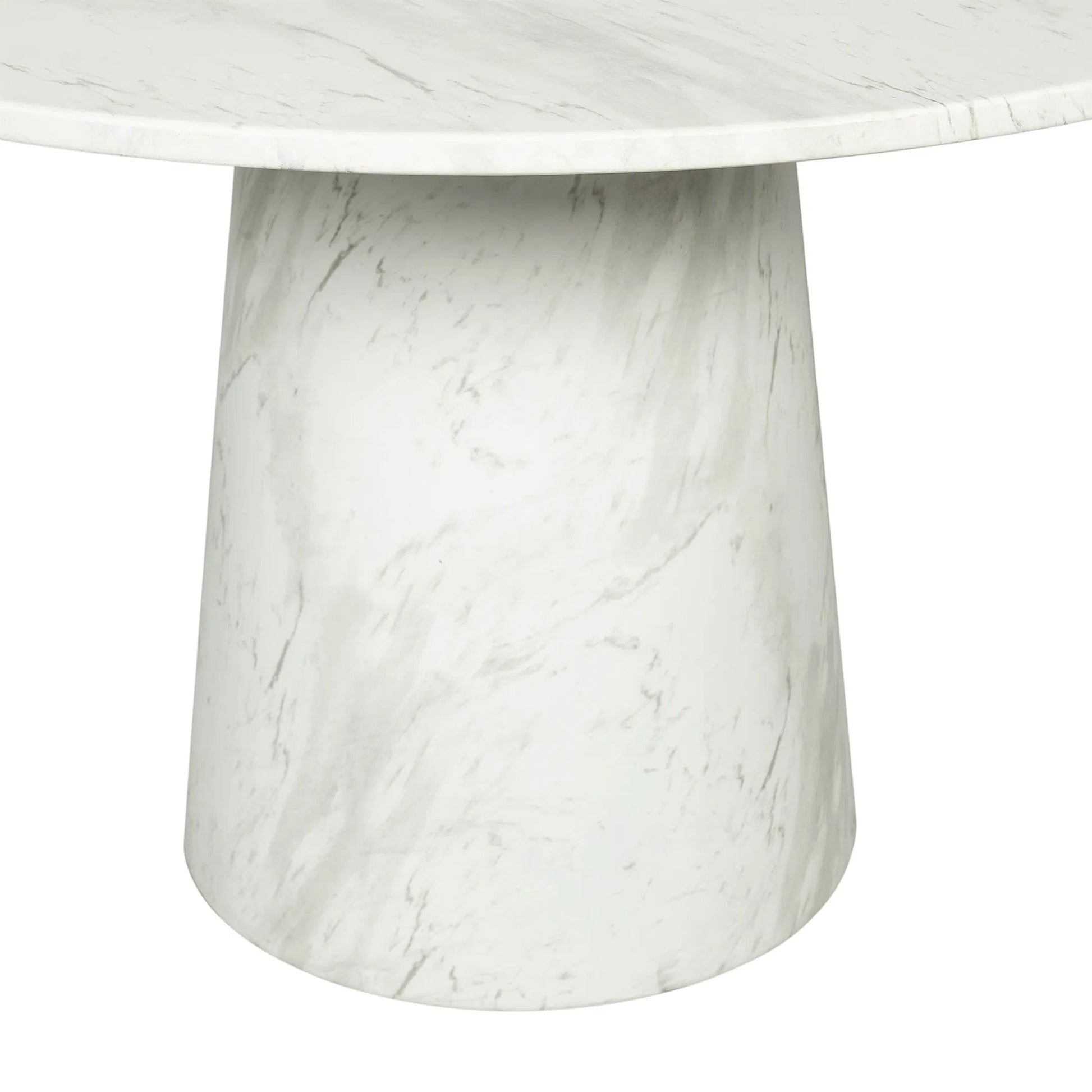 Dream Dining Table by LH Imports in white marble pattern. Made from concrete in a unique style.