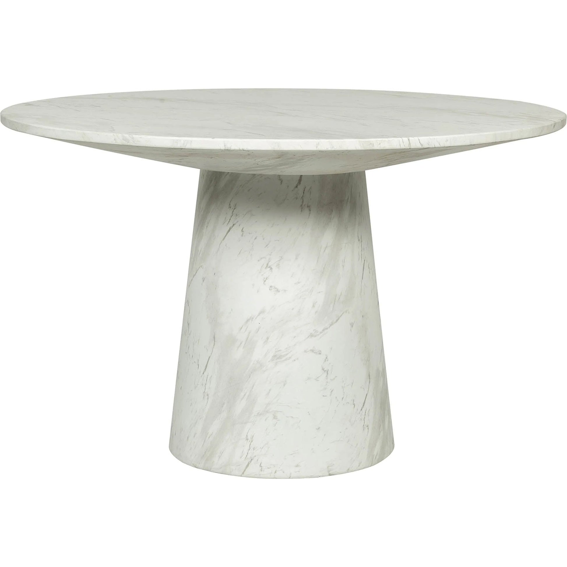 Dream Dining Table by LH Imports in white marble pattern. Made from concrete in a unique style.