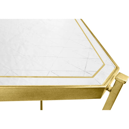 Luxe Cocktail Table by Jonathan Charles in gold and gilded iron. Made from iron in a modern style.