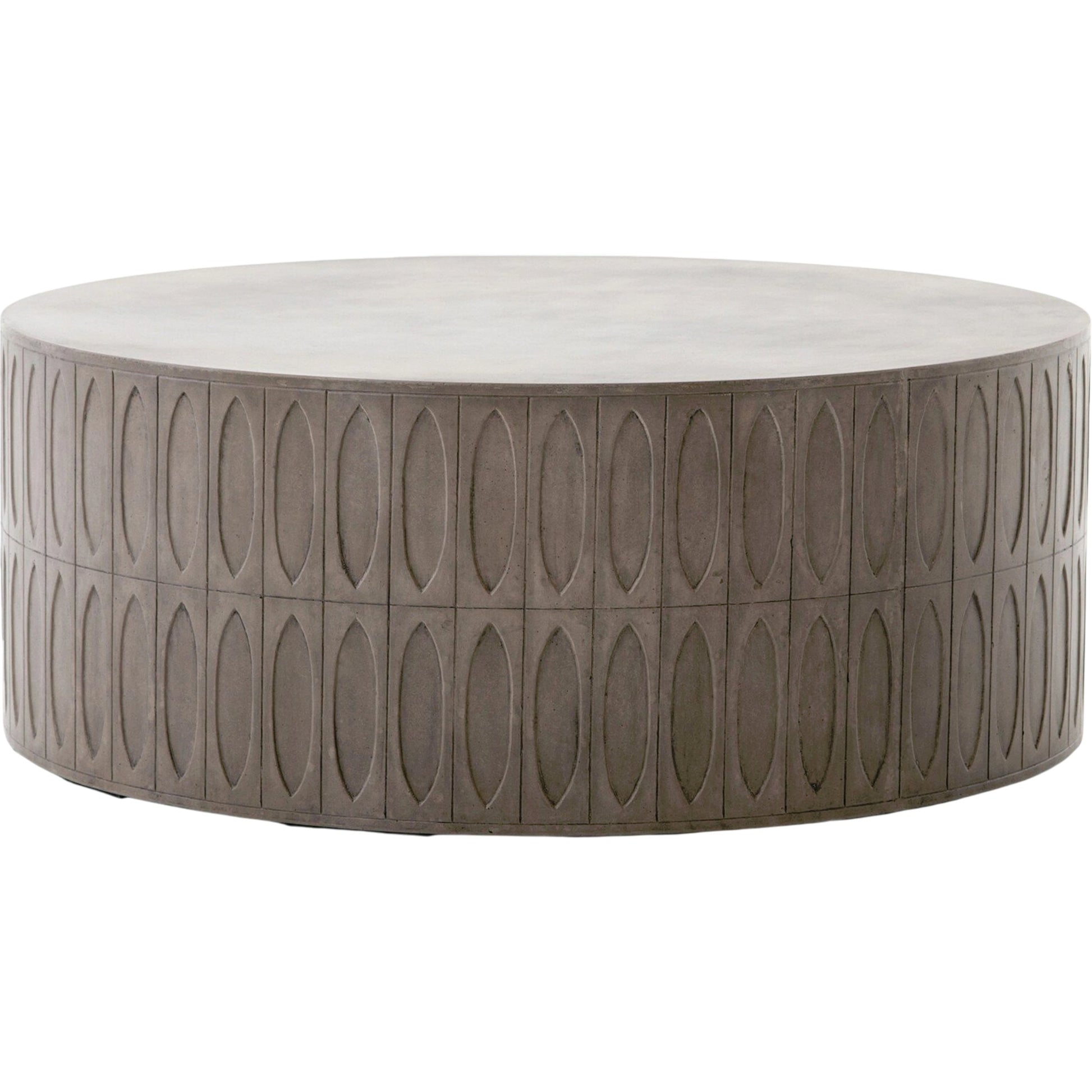 Colorado Drum Coffee Table by Four Hands in dark gray. Made from unique in a eclectic & global style.