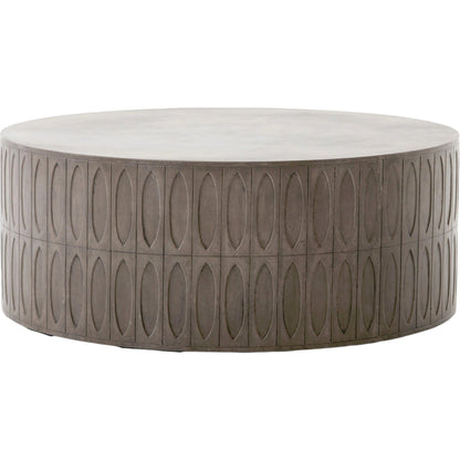 Colorado Drum Coffee Table by Four Hands in dark gray. Made from unique in a eclectic & global style.