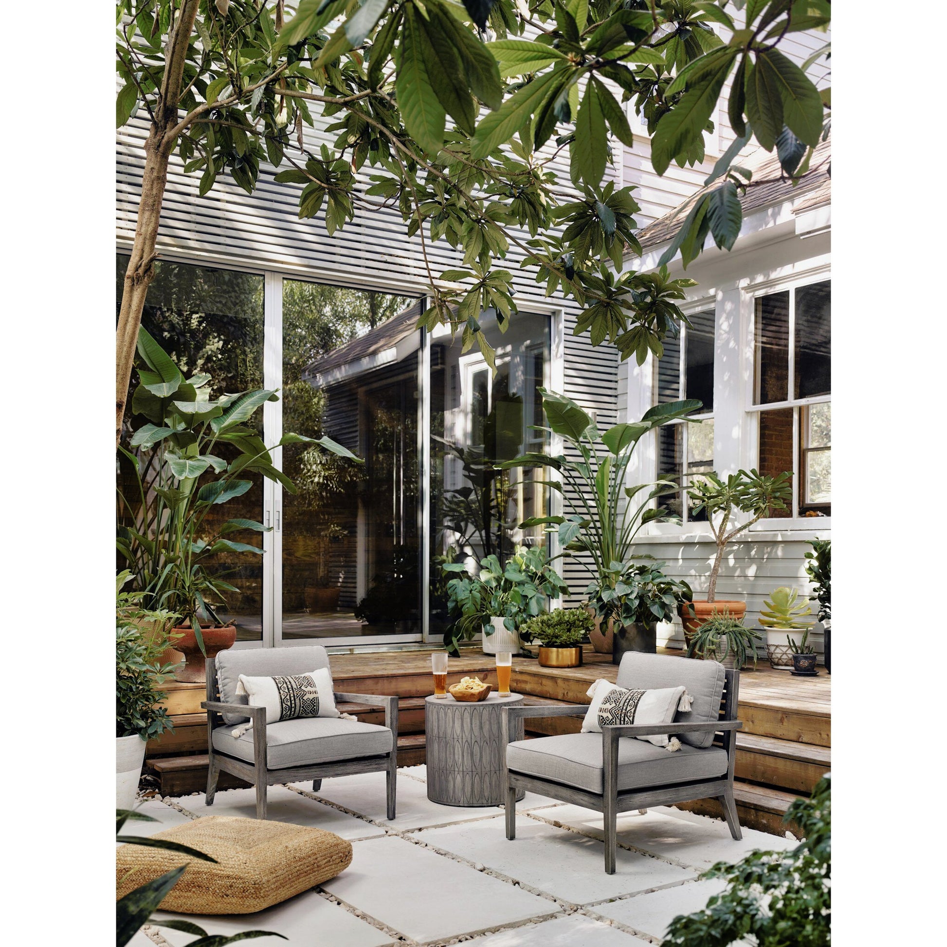 Colorado End Table by Four Hands in gray concrete. Made from unique in a eclectic & global style.