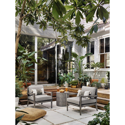 Colorado End Table by Four Hands in gray concrete. Made from unique in a eclectic & global style.