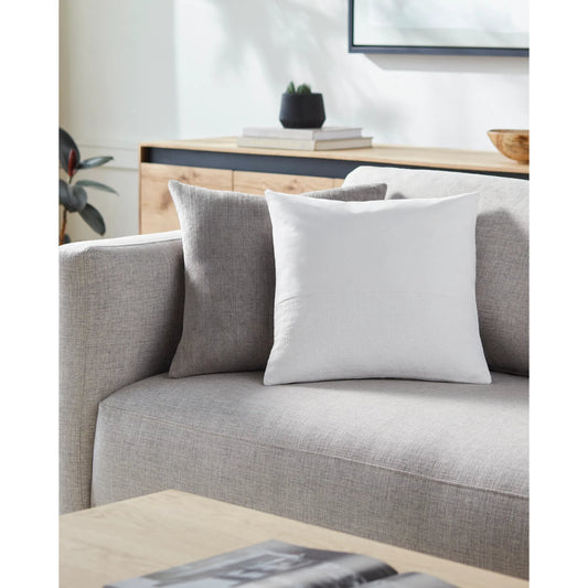 Vitruvian Pillow - 35807 by Surya in off-white, light silver, white. Made from front: 100% cotton, back: 100% cotton in a modern style.