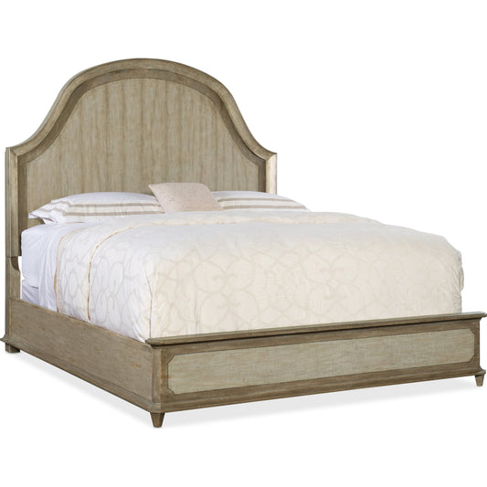 Lauro Panel Bed by Hooker Furniture in sorrento. Made from oak veneers, aluminum sheet with handpainting in a coastal style.