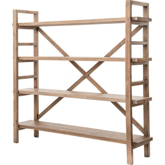 Toscana Large Bookshelf by Four Hands in sundried wheat. Made from solid mixed reclaimed wood in a cottage & farmhouse style.