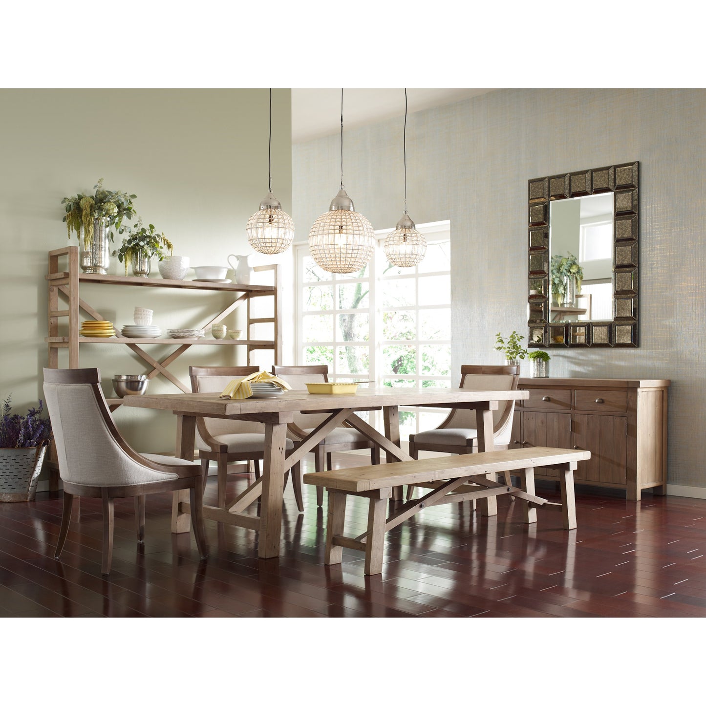 002 S-258381 | Lifestyle | Toscana Large Bookshelf by Four Hands in sundried wheat. Made from solid mixed reclaimed wood in a cottage & farmhouse style.