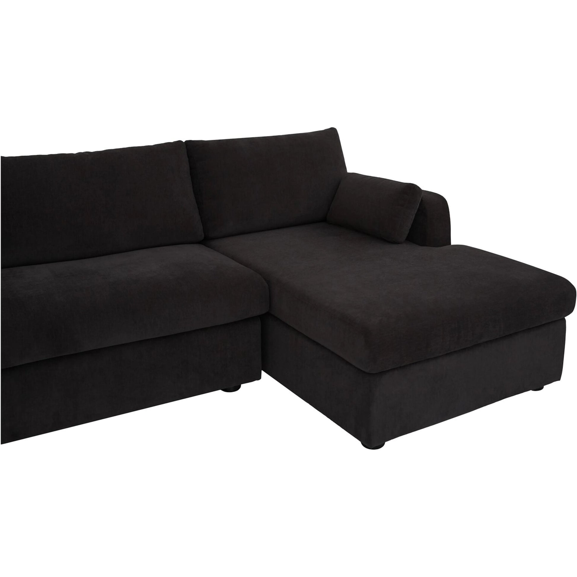 Burrow Sleeper Sectional with Storage Chaise by Moe's Home Collection. Made from 70% polyester, 30% recycled polyester, c0 performance, foam, fiber cushion fill, sleeper sofa mechanism, memory foam mattress, solid wood leg in a transitiona