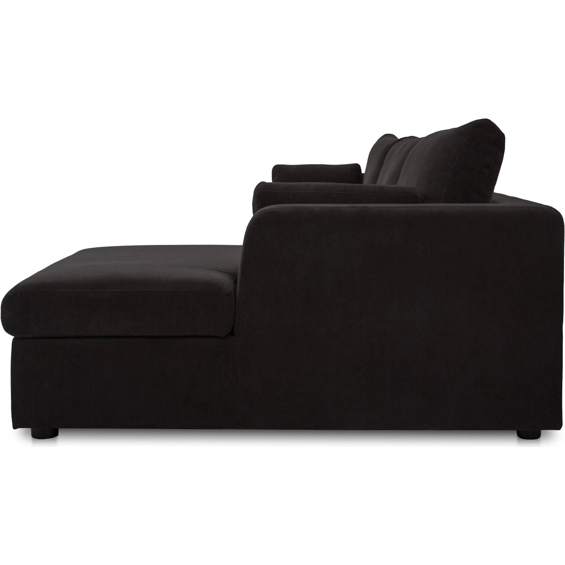 Burrow Sleeper Sectional with Storage Chaise by Moe's Home Collection. Made from 70% polyester, 30% recycled polyester, c0 performance, foam, fiber cushion fill, sleeper sofa mechanism, memory foam mattress, solid wood leg in a transitiona