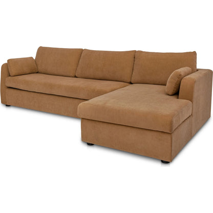 Burrow Sleeper Sectional with Storage Chaise by Moe's Home Collection. Made from 70% polyester, 30% recycled polyester, c0 performance, foam, fiber cushion fill, sleeper sofa mechanism, memory foam mattress, solid wood leg in a transitiona