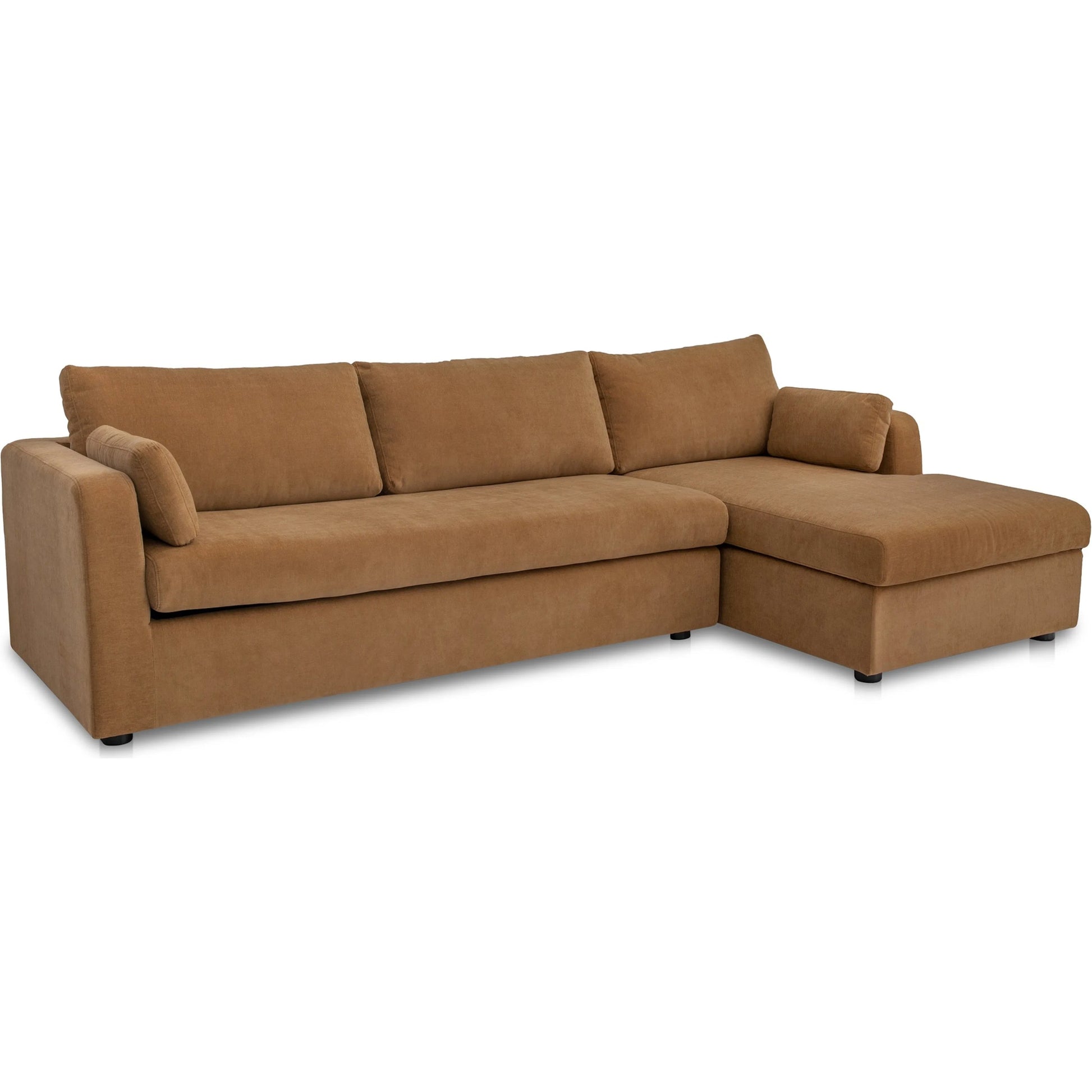 Burrow Sleeper Sectional with Storage Chaise by Moe's Home Collection. Made from 70% polyester, 30% recycled polyester, c0 performance, foam, fiber cushion fill, sleeper sofa mechanism, memory foam mattress, solid wood leg in a transitiona