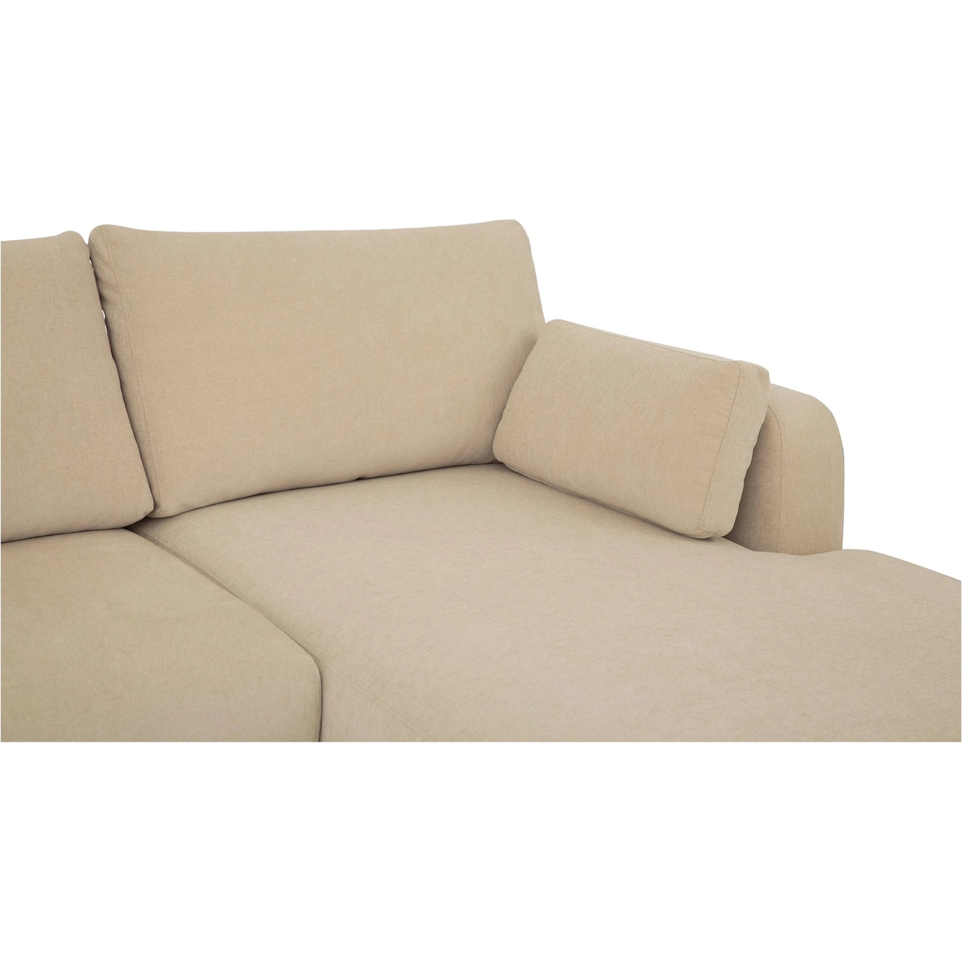 Burrow Sleeper Sectional with Storage Chaise by Moe's Home Collection. Made from 70% polyester, 30% recycled polyester, c0 performance, foam, fiber cushion fill, sleeper sofa mechanism, memory foam mattress, solid wood leg in a transitiona