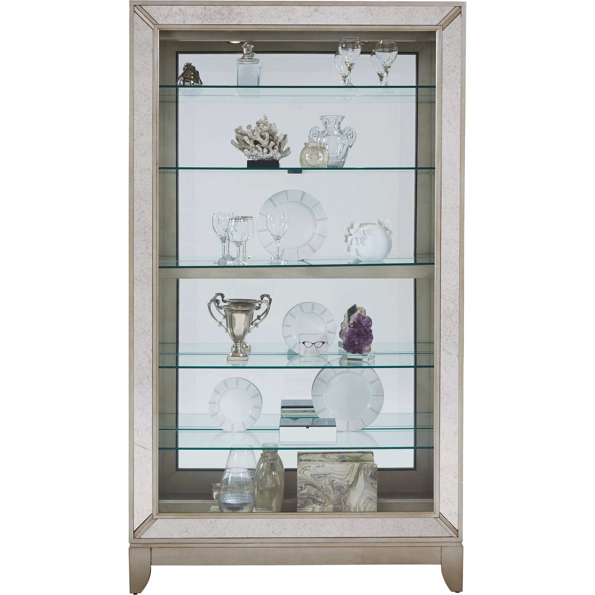 Side Entry Curio by Pulaski Furniture in platinum. Made from select hardwoods in a modern style.