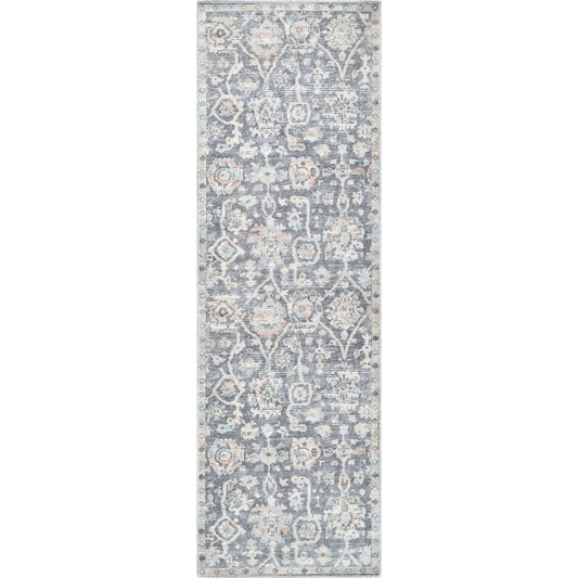 Eleni VVEL-2300 Rug by Vivir x Livabliss in black, denim, burnt orange, light beige, gray. Made from polyester in a unique style.