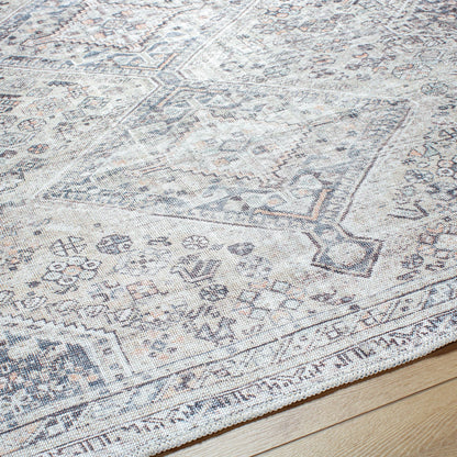 Eleni Rug - 541459 by Vivir x Livabliss in metallic - silver, sterling grey, silver, sage, light silver. Made from polyester in a unique style.