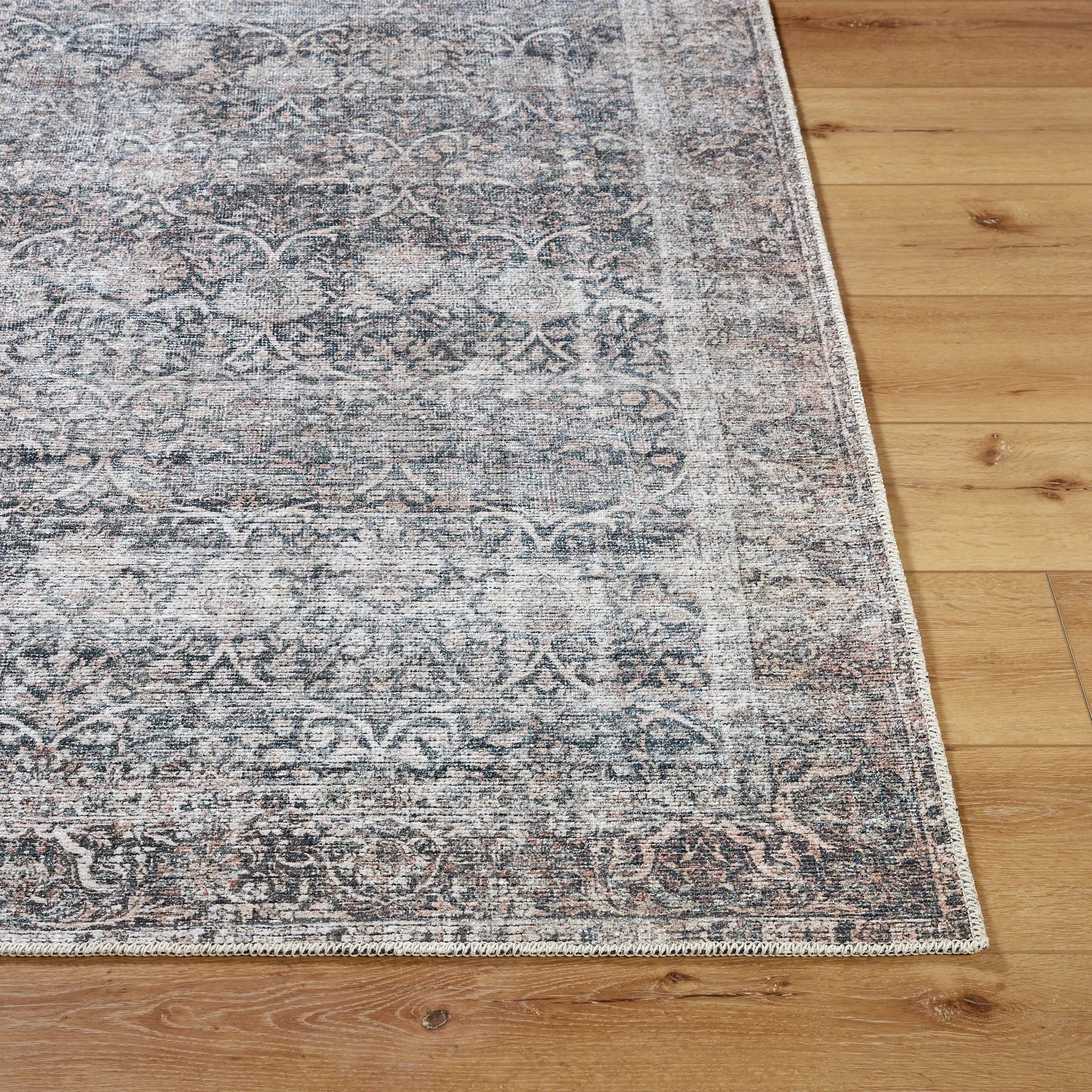 Lorelai 541412 Rug by Vivir x Livabliss in black, dark brown, light beige, white, orange. Made from polyester in a unique style.