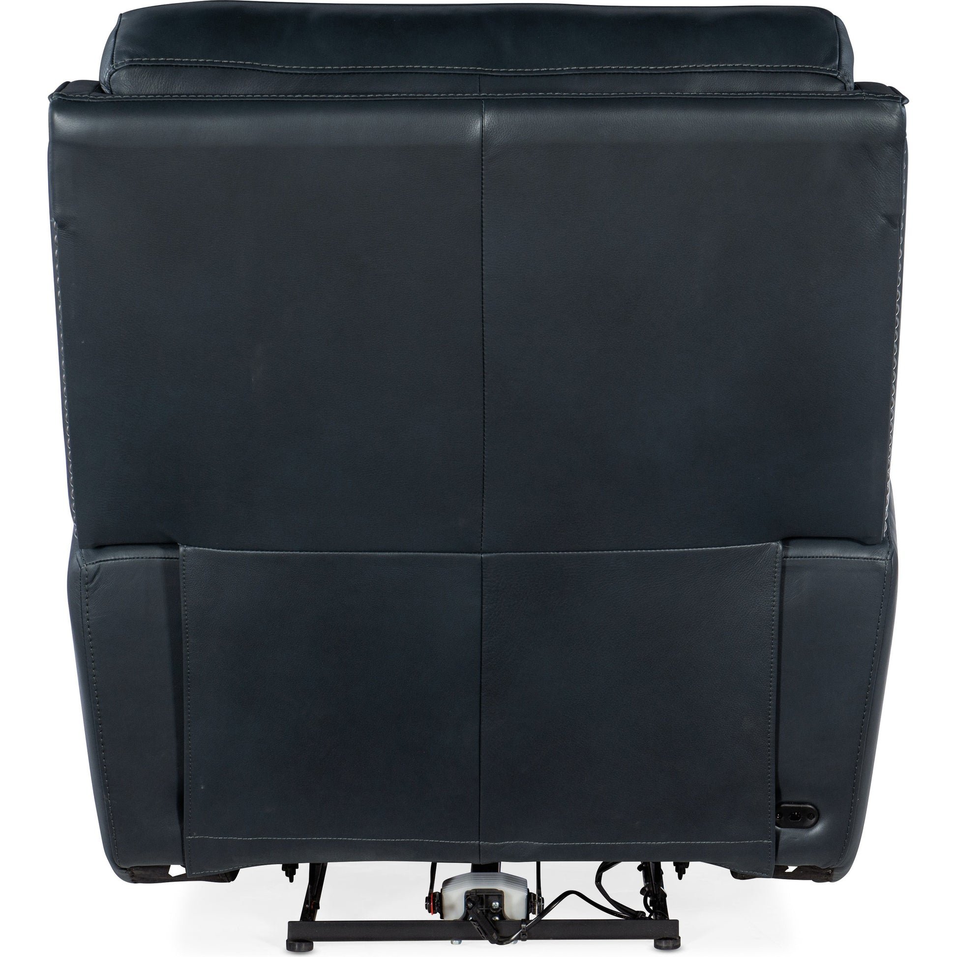 Ruthe Zero Gravity Power Recliner by Hooker Furniture in salvo denim. Made from leather in a traditional style.