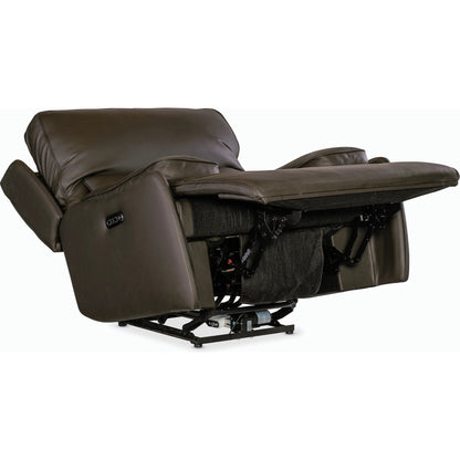 Kramer Zero Gravity Power Recliner w/ Power Headrest by Hooker Furniture. Made from leather in a modern style.