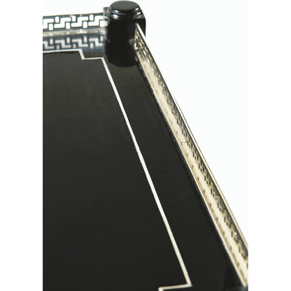 Reimagined Flux Lacquer Etagere by Jonathan Charles in lacquered black. Made from acacia in a modern style.