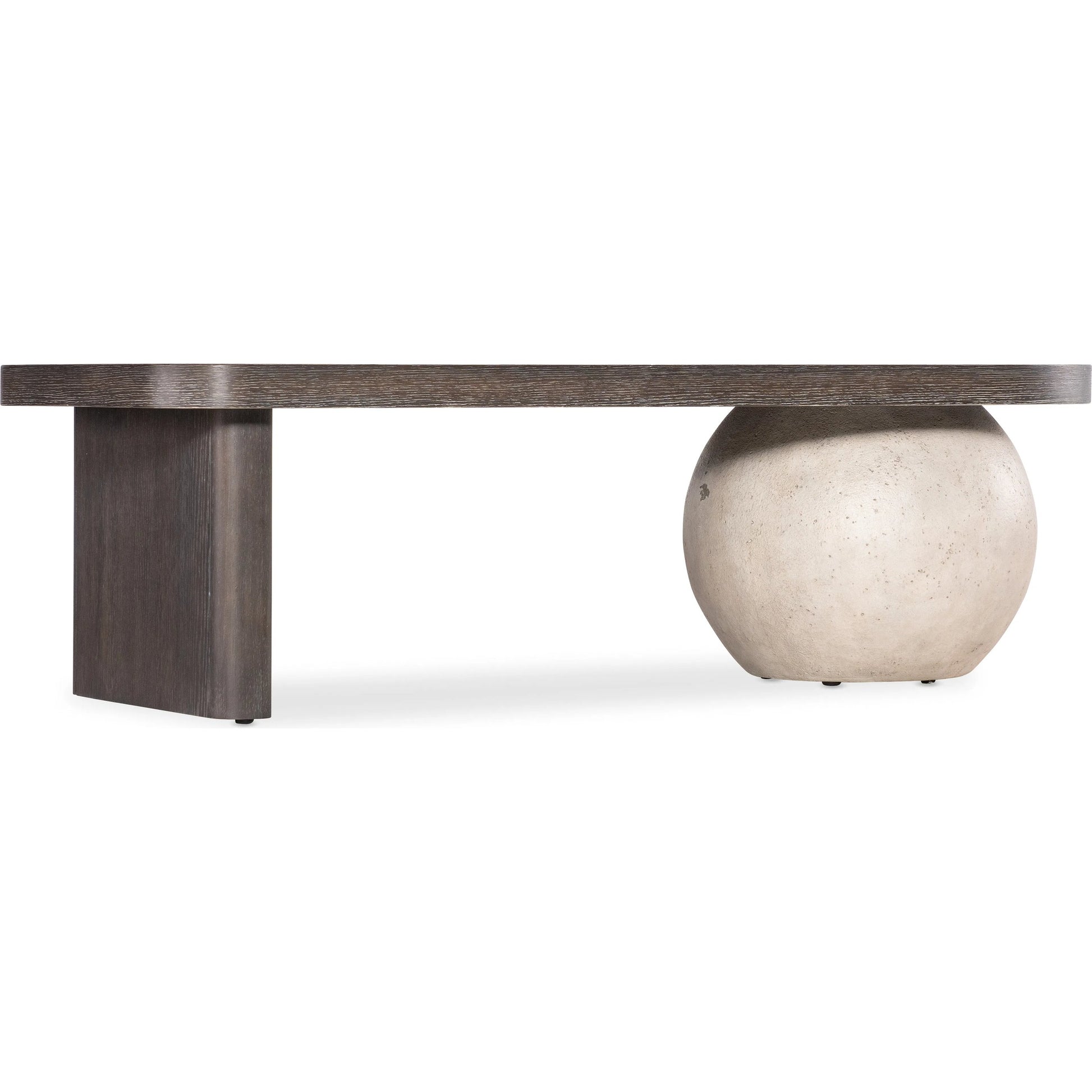 Commerce and Market Gibbons Cocktail Bench by Hooker Furniture in dark wood and oak. Made from unique in a unique style.
