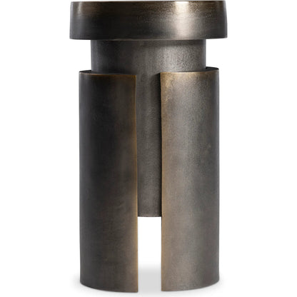 Avi Accent Table by Bernhardt in blackened brass. Made from metal in a modern style.