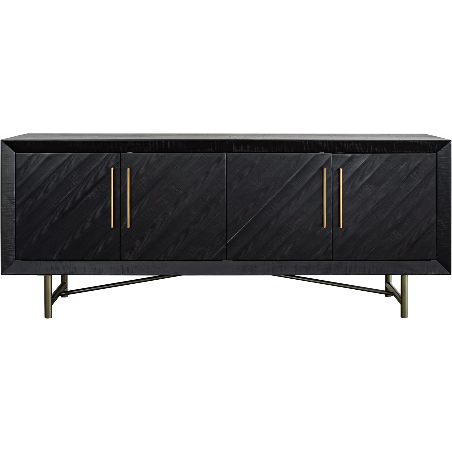 001 SI-1985435 | Additional Silo | Sicily 4 Door Sideboard by Moe's Home Collection in black. Made from solid acacia, iron legs, mdf in a unique style.