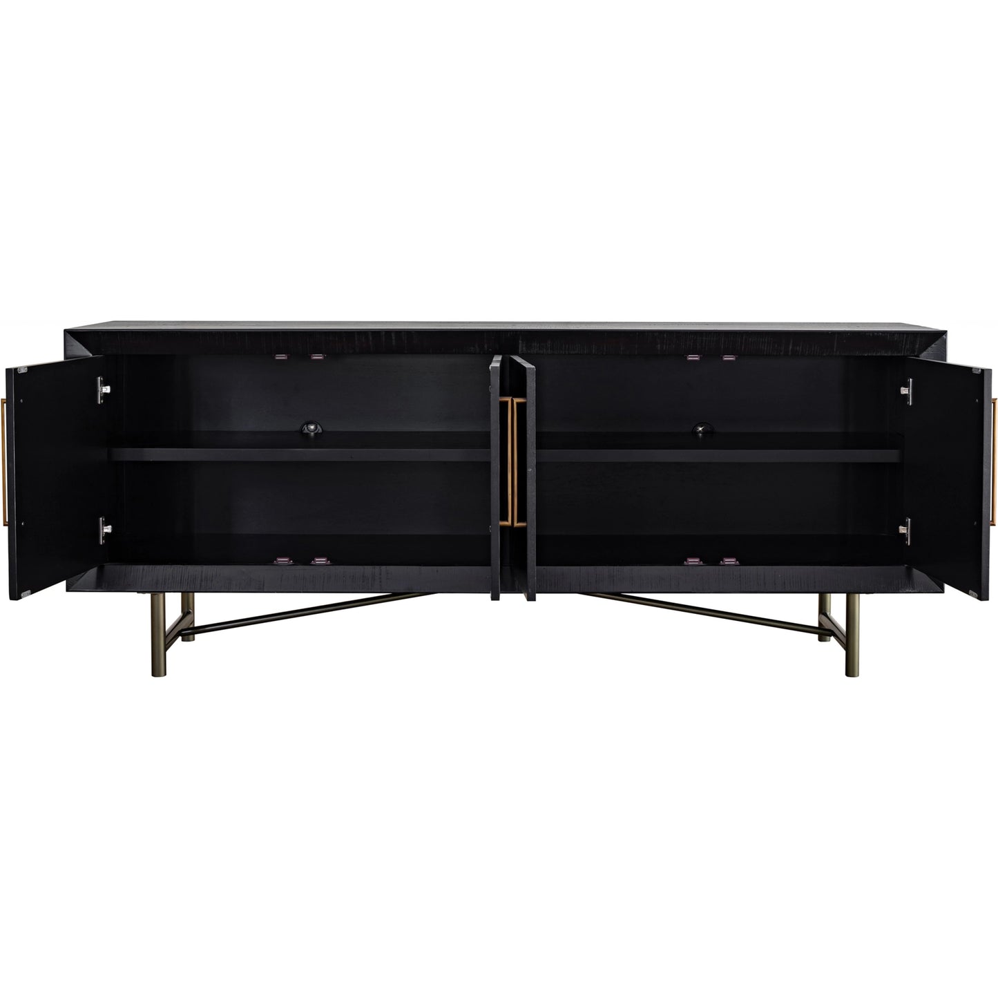 003 SI-1985435 | Additional Silo | Sicily 4 Door Sideboard by Moe's Home Collection in black. Made from solid acacia, iron legs, mdf in a unique style.