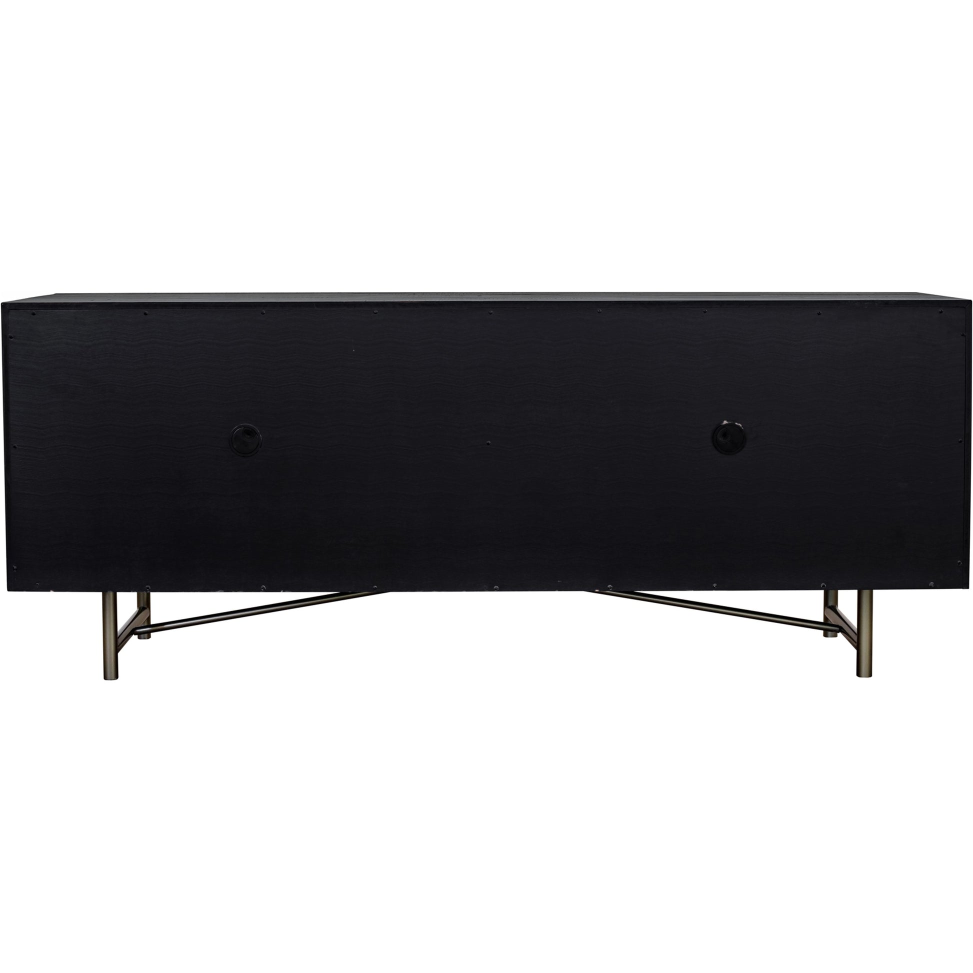 Sicily 4 Door Sideboard by Moe's Home Collection in black. Made from solid acacia, iron legs, mdf in a unique style.