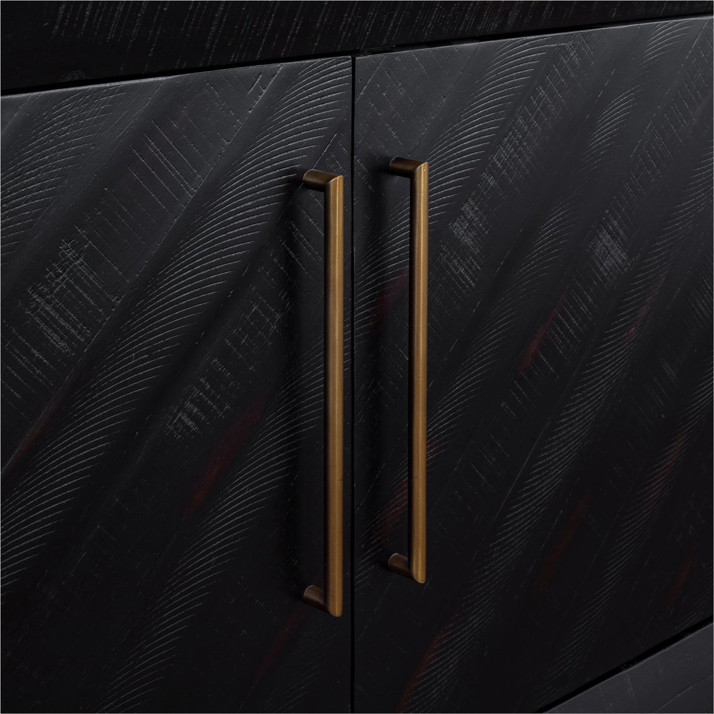 010 SI-1985435 | Additional Silo | Sicily 4 Door Sideboard by Moe's Home Collection in black. Made from solid acacia, iron legs, mdf in a unique style.