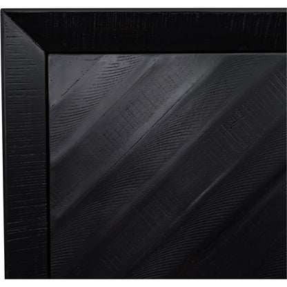 Sicily 4 Door Sideboard by Moe's Home Collection in black. Made from solid acacia, iron legs, mdf in a unique style.