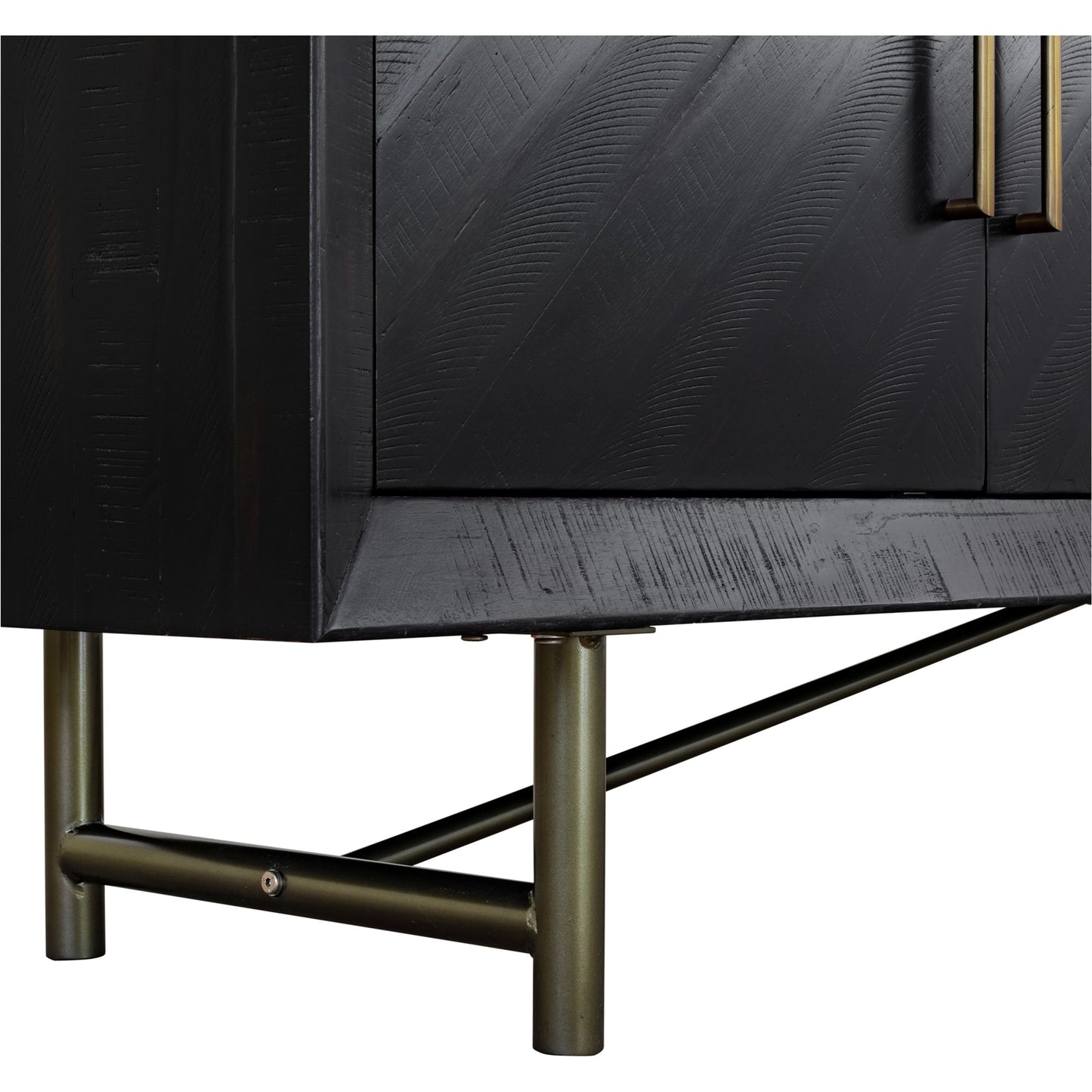 012 SI-1985435 | Additional Silo | Sicily 4 Door Sideboard by Moe's Home Collection in black. Made from solid acacia, iron legs, mdf in a unique style.
