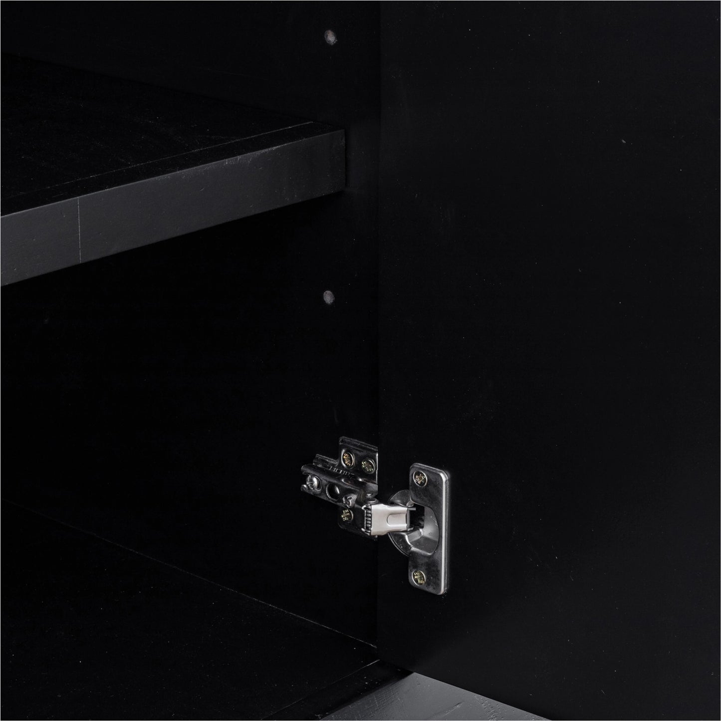 013 SI-1985435 | Additional Silo | Sicily 4 Door Sideboard by Moe's Home Collection in black. Made from solid acacia, iron legs, mdf in a unique style.